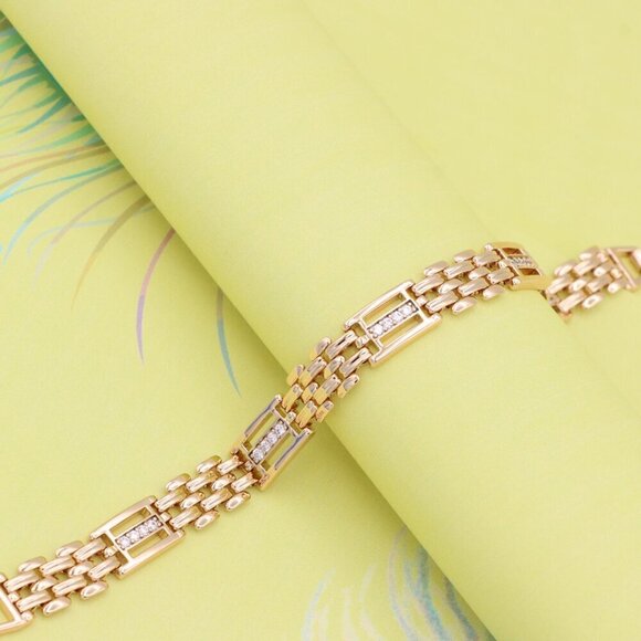 "Elegant Rose Gold Plated Bracelet with Sparkling Crystal Accents, XPBL0912 - Picture 5 of 12